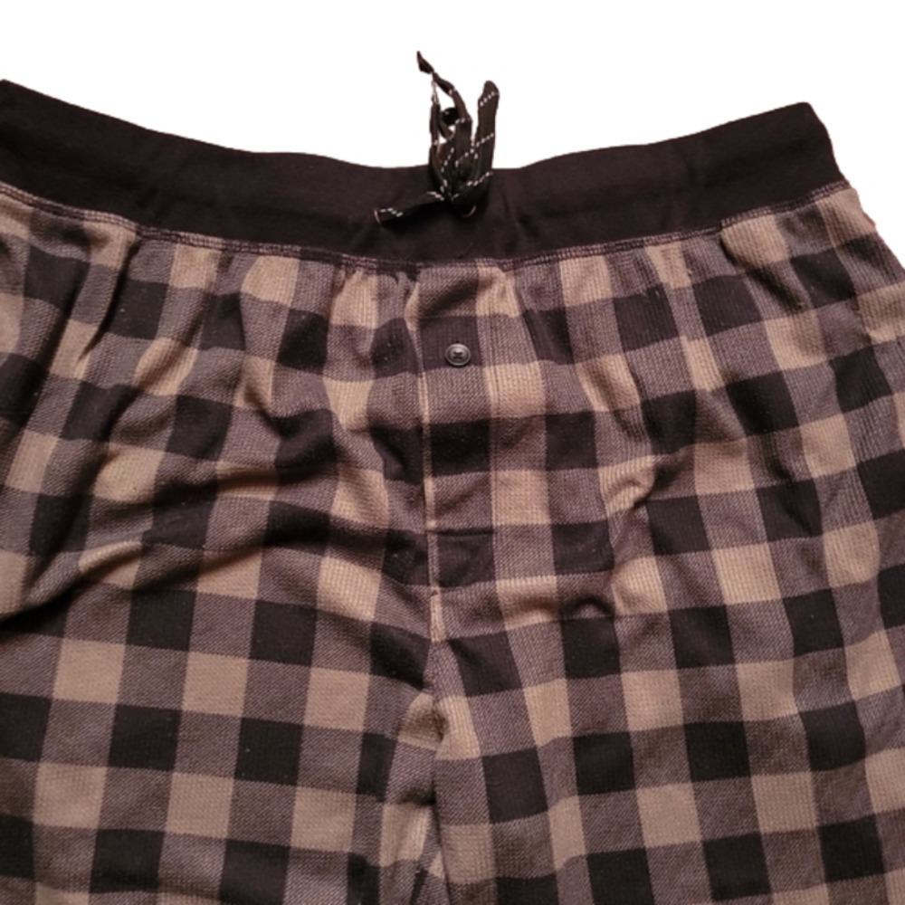 đť…şFRUIT OF THE LOOM men's pajama pants. Green and black. Size XL. - Picture 4 of 5